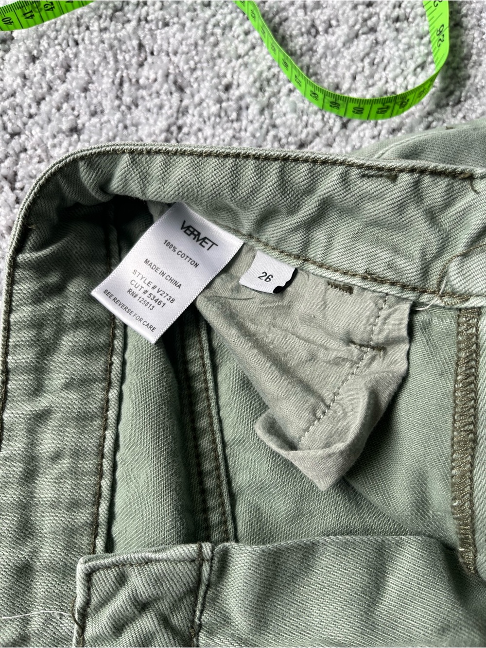Vervet Olive Green Distressed Wide-Leg Jeans - Picture 3 of 5